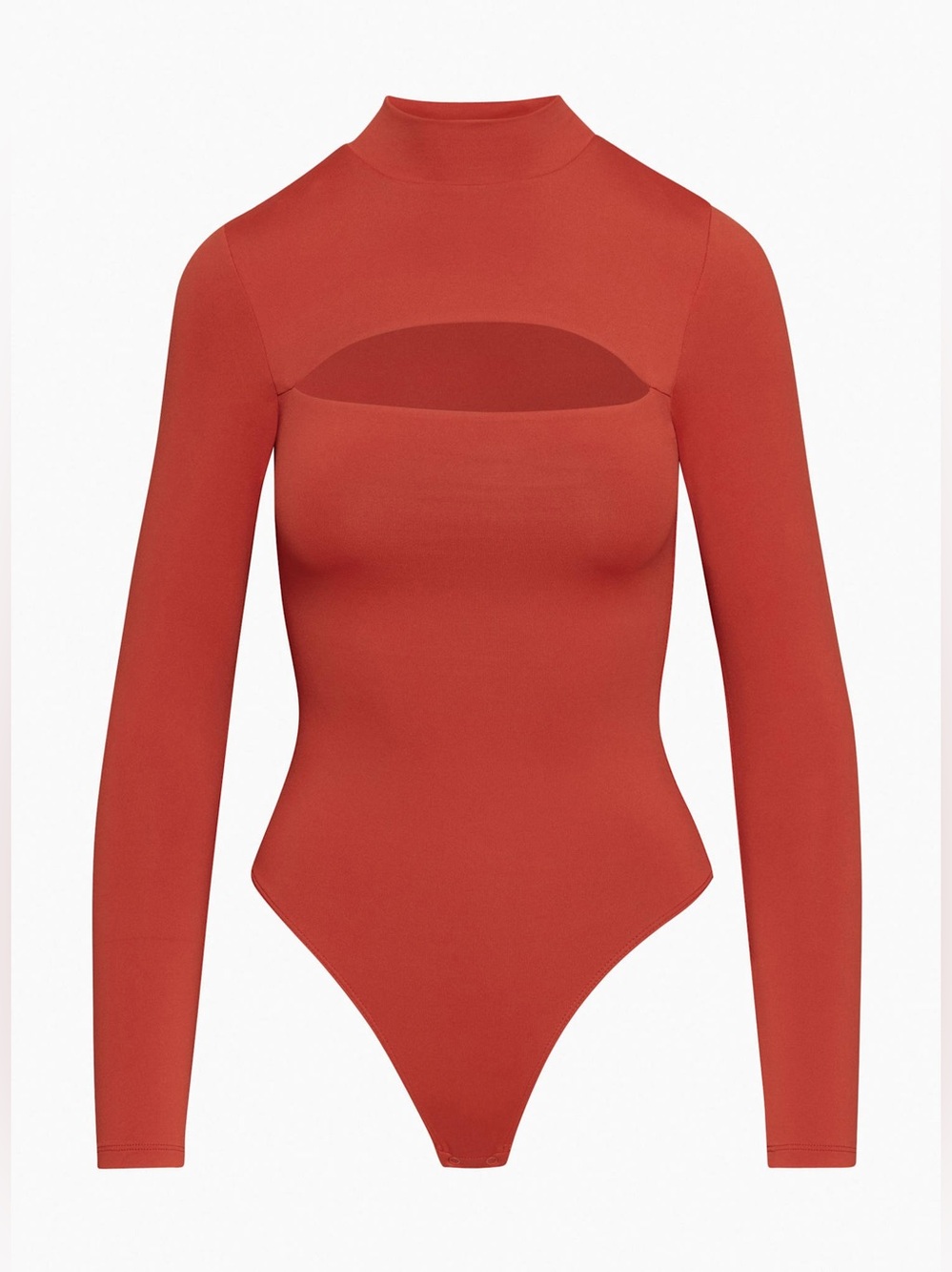 Aritzia Babaton Varo Contour Bodysuit in Corsa Red Cutout Mock Neck